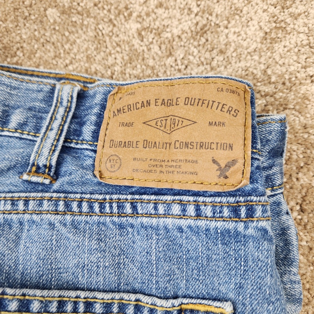 American Eagle Outfitters Mens Original Straight Blue Jeans 38x32 Medium Wash - Picture 2 of 7